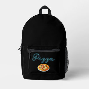 Neon Glow Pizza Party gepersonaliseerd Bedrukte Rugzak