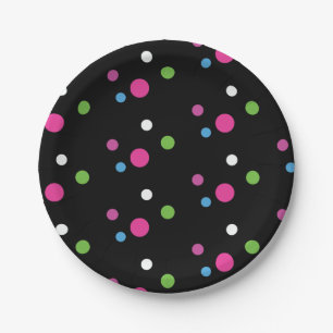 Neon Glow Polka Dots Party Borden Papieren Bordje