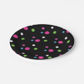 Neon Glow Polka Dots Party Borden Papieren Bordje (Gekanteld)