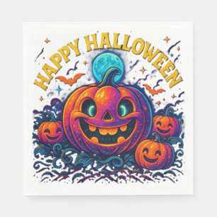 Neon Glow Pompoen “Happy Halloween”  Servet