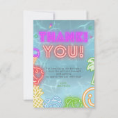 Neon Glow Pool Party Any Age Birthday  Bedankkaart (Voorkant)