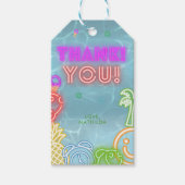 Neon Glow Pool Party Any Age Birthday Thank You Cadeaulabel (Voorkant)