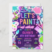 Neon Glow Pottery Painting Verjaardagsfeest Kaart (Voorkant)