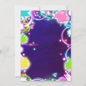 Neon Glow Pottery Painting Verjaardagsfeest Kaart (Achterkant)