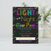 Neon Glow Prom Dance uitnodiging (Staand voorkant)