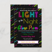 Neon Glow Prom Dance uitnodiging (Voorkant / Achterkant)