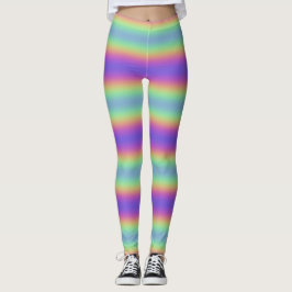 Neon Glow Rainbow Horizontale Stripe Leggings