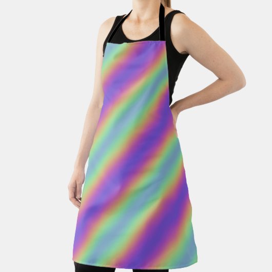 Neon Glow Rainbow Stripe All-Over Print Schort (Insitu)