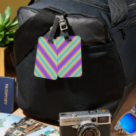 Neon Glow Rainbow Stripe Bagagelabel