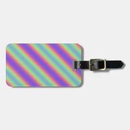 Neon Glow Rainbow Stripe Bagagelabel