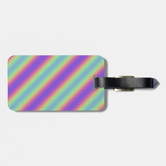 Neon Glow Rainbow Stripe Bagagelabel (Achterkant horizontaal)