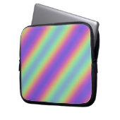 Neon Glow Rainbow Stripe Electronics Bag Laptop Sleeve (Voorkant Links)