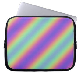 Neon Glow Rainbow Stripe Electronics Bag Laptop Sleeve