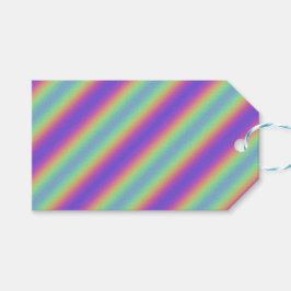 Neon Glow Rainbow Stripe Gift Label Cadeaulabel