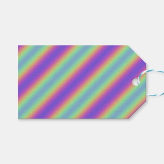 Neon Glow Rainbow Stripe Gift Label Cadeaulabel (Voorkant (Horizontaal))
