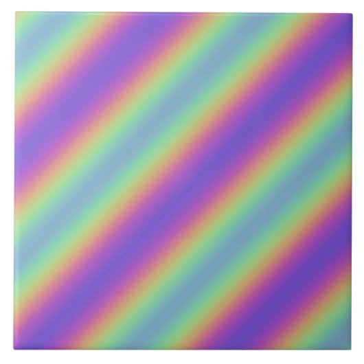 Neon Glow Rainbow Stripe Keramische Tegel Tegeltje (Voorkant)