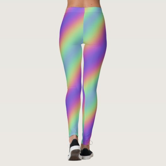 Neon Glow Rainbow Stripe Leggings (Achterkant)