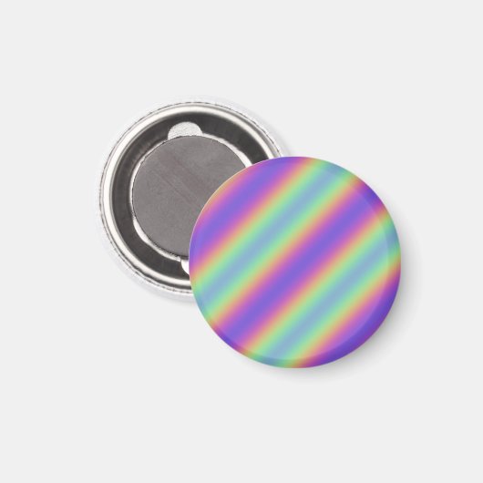 Neon Glow Rainbow Stripe Magneet (Voorkant / Achterkant)