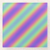 Neon Glow Rainbow Stripe Onderzetter Glazen Onderzetter (Voorkant)