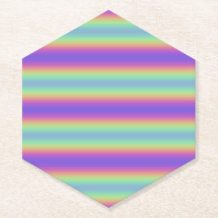 Neon Glow Rainbow Stripe Paper Onderzetter