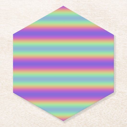 Neon Glow Rainbow Stripe Paper Onderzetter (Voorkant)