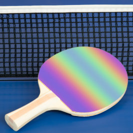 Neon Glow Rainbow Stripe Ping Pong Paddle Tafeltennisbatje