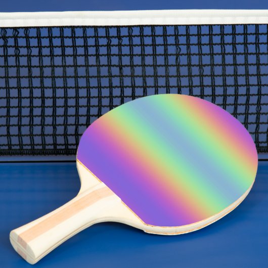 Neon Glow Rainbow Stripe Ping Pong Paddle Tafeltennisbatje (Insitu)