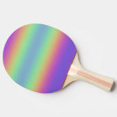 Neon Glow Rainbow Stripe Ping Pong Paddle Tafeltennisbatje (Zijkant)