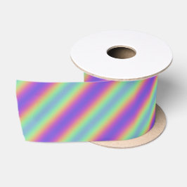 Neon Glow Rainbow Stripe Ribbon Satijnen Lint
