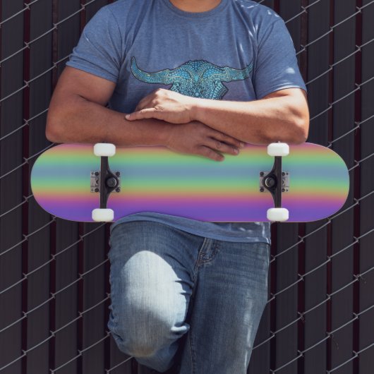 Neon Glow Rainbow Stripe Skateboard (Buiten 3)