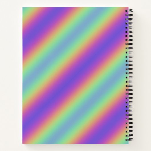 Neon Glow Rainbow Stripe Spiral Notitieboek (Achterkant)