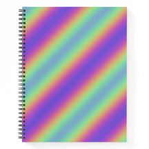 Neon Glow Rainbow Stripe Spiral Notitieboek