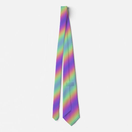 Neon Glow Rainbow Stripe Stropdas (Achterkant)