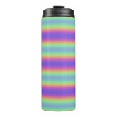 Neon Glow Rainbow Stripe Thermal Tumbler Thermosbeker (Voorkant)