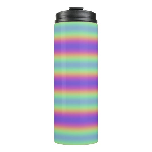 Neon Glow Rainbow Stripe Thermal Tumbler Thermosbeker (Voorkant)