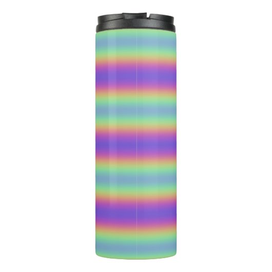 Neon Glow Rainbow Stripe Thermal Tumbler Thermosbeker (Achterkant)