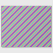 Neon Glow Rainbow Stripe Wrapping Paper Cadeaupapier (Vlak)