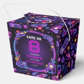 Neon Glow Retro Arcade Gamen 8e Verjaardag Bedankdoosjes (Achterkant)