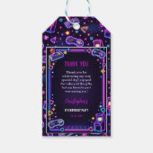 Neon Glow Retro Arcade Gaming 8th Birthday Cadeaulabel (Voorkant)