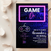 Neon Glow Retro Arcade Gaming Birthday Party