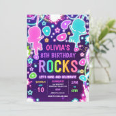 Neon Glow Rock klimmen verjaardagsfeestje Kaart (Staand voorkant)