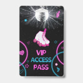 Neon Glow Roller Skate Let's Roll Verjaardagsfeest Badge (Voorzijde)