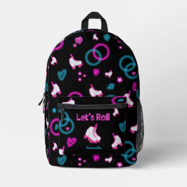 Neon Glow Rolschaatsen Let's Roll Meisje Bedrukte Rugzak