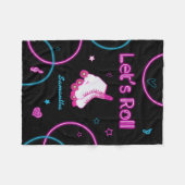 Neon Glow Rolschaatsen Let's Roll Meisje Fleece Deken (Voorkant (Horizontaal))