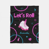 Neon Glow Rolschaatsen Let's Roll Meisje Fleece Deken (Voorkant)