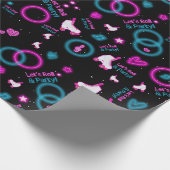 Neon Glow Rolschaatsen Let's Roll Pattern Cadeaupapier (Hoek)