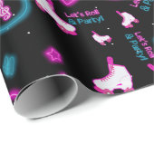 Neon Glow Rolschaatsen Let's Roll Pattern Cadeaupapier (Rol Hoek)