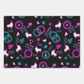 Neon Glow Rolschaatsen Let's Roll Pattern Inpakpapier Vel (Voorkant 3)