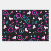 Neon Glow Rolschaatsen Let's Roll Pattern Inpakpapier Vel (Voorkant)