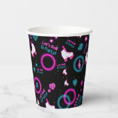 Neon Glow Rolschaatsen Let's Roll Pattern Papieren Bekers (Achterkant)